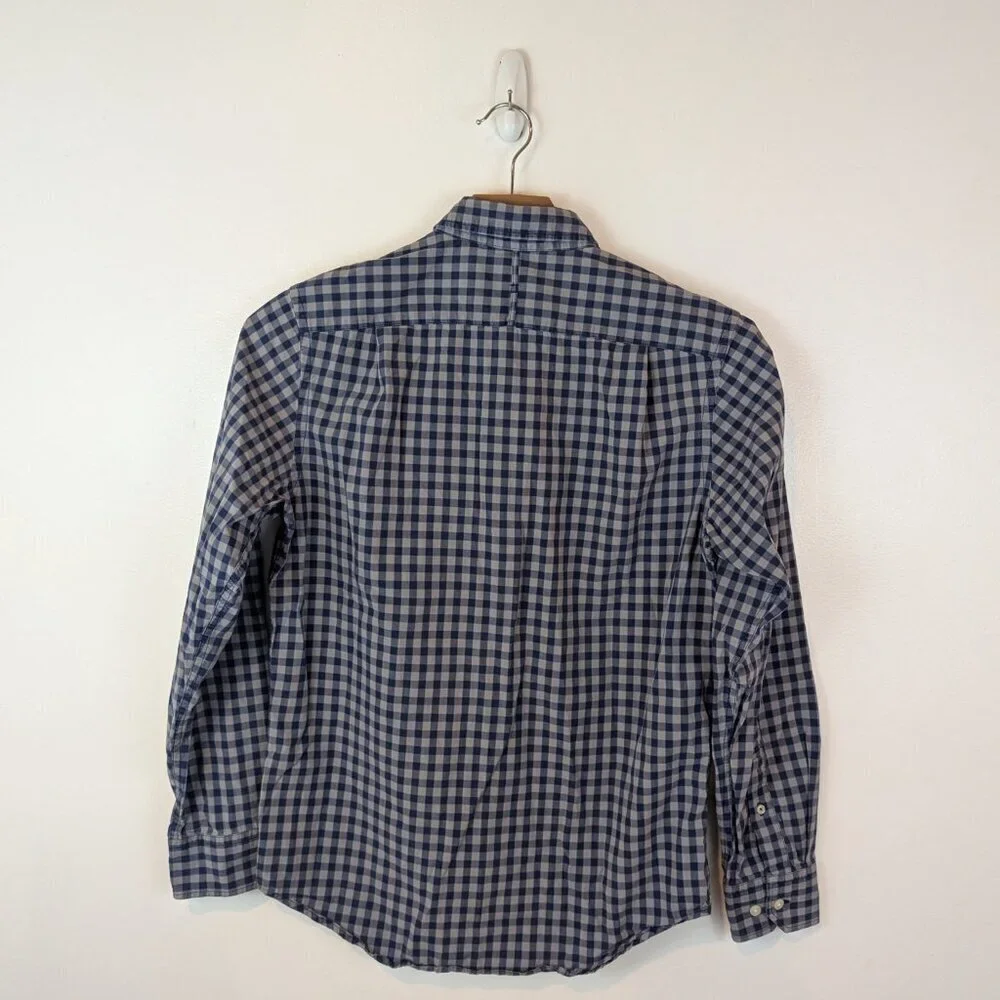 Banana Republic Soft Wash Slim Fit Buttondown in Blue/Gray, Sz S